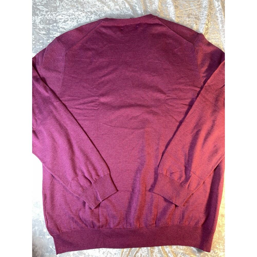 Brooks Brothers Supima Cotton V Neck Sweater XXL NWT Purple Plum Luxury Preppy - Picture 4 of 8